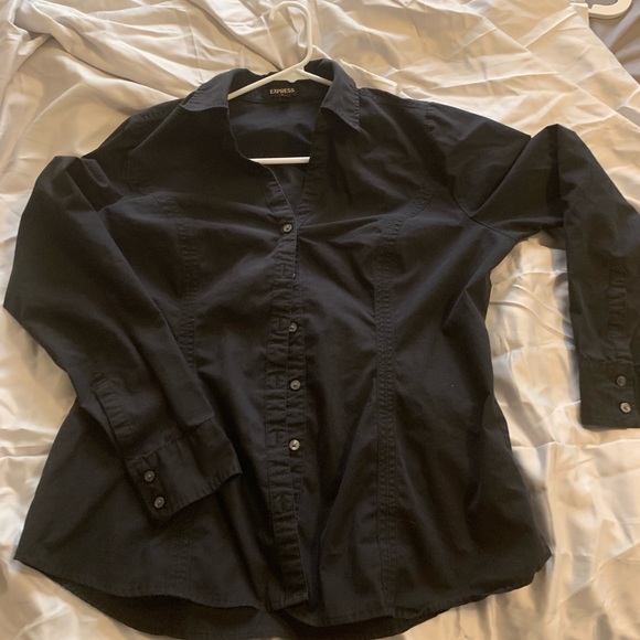 Express Tops - Black button down shirt